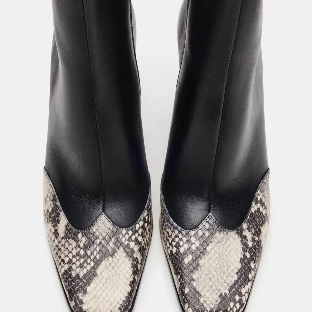 Steve Madden Black and White Heeled Boots - Picture 3 of 12